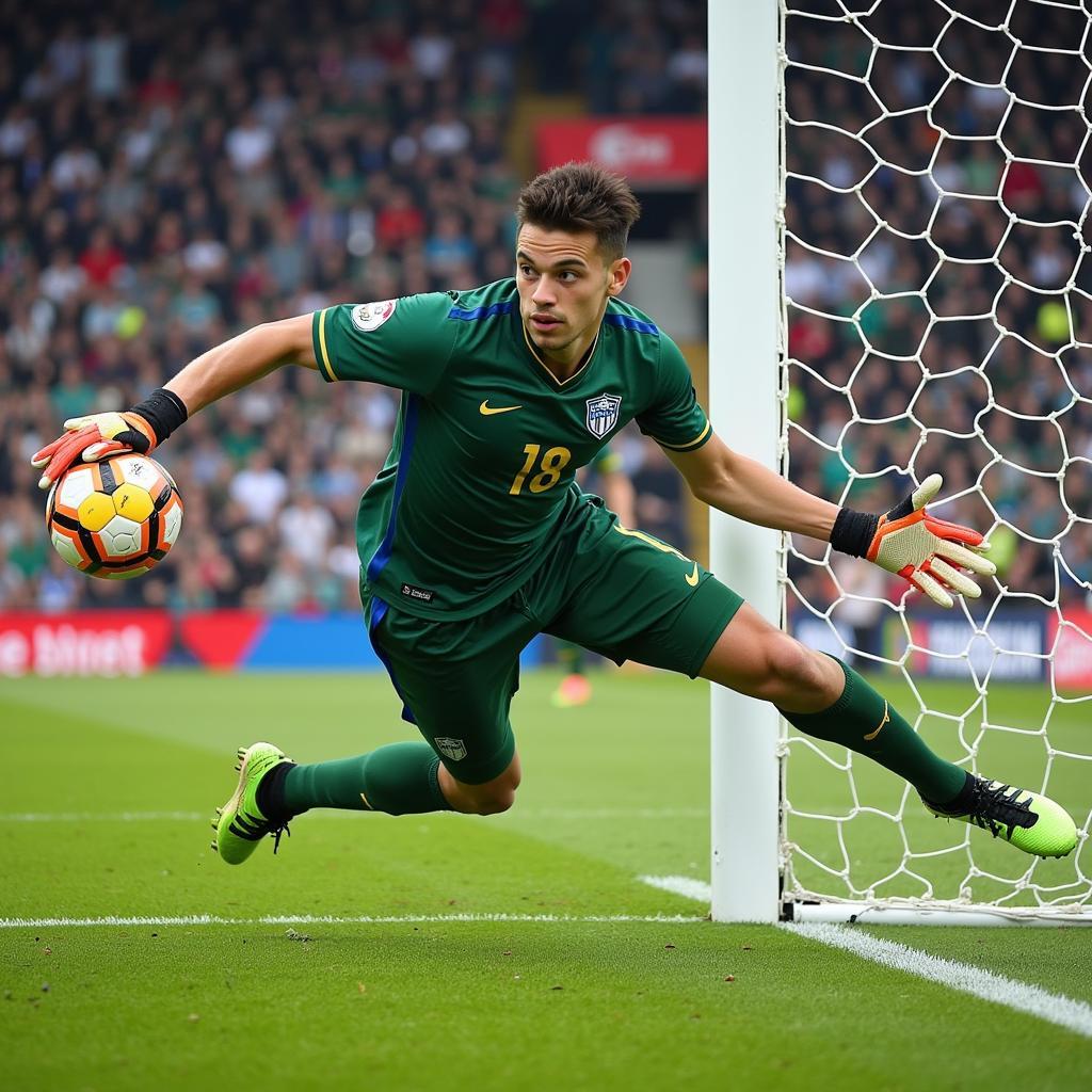 G7 Football Goalkeeper Making a Save