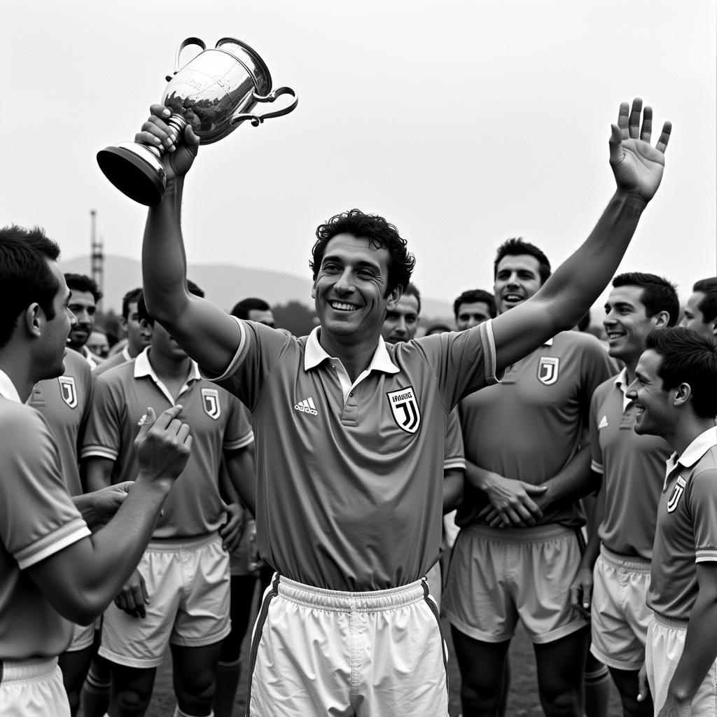 Gaetano Scirea lifting a trophy