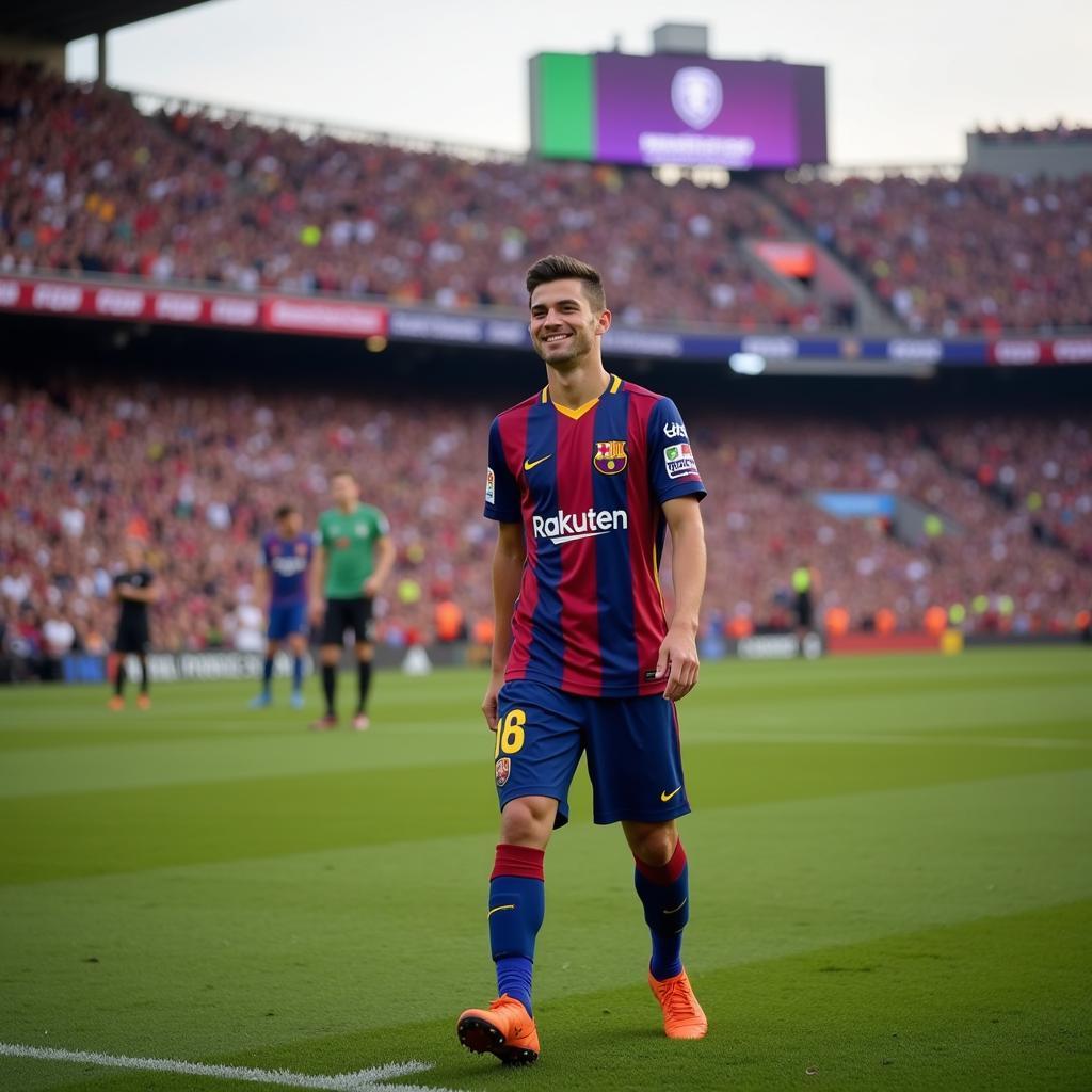 Gavi making his Barcelona debut