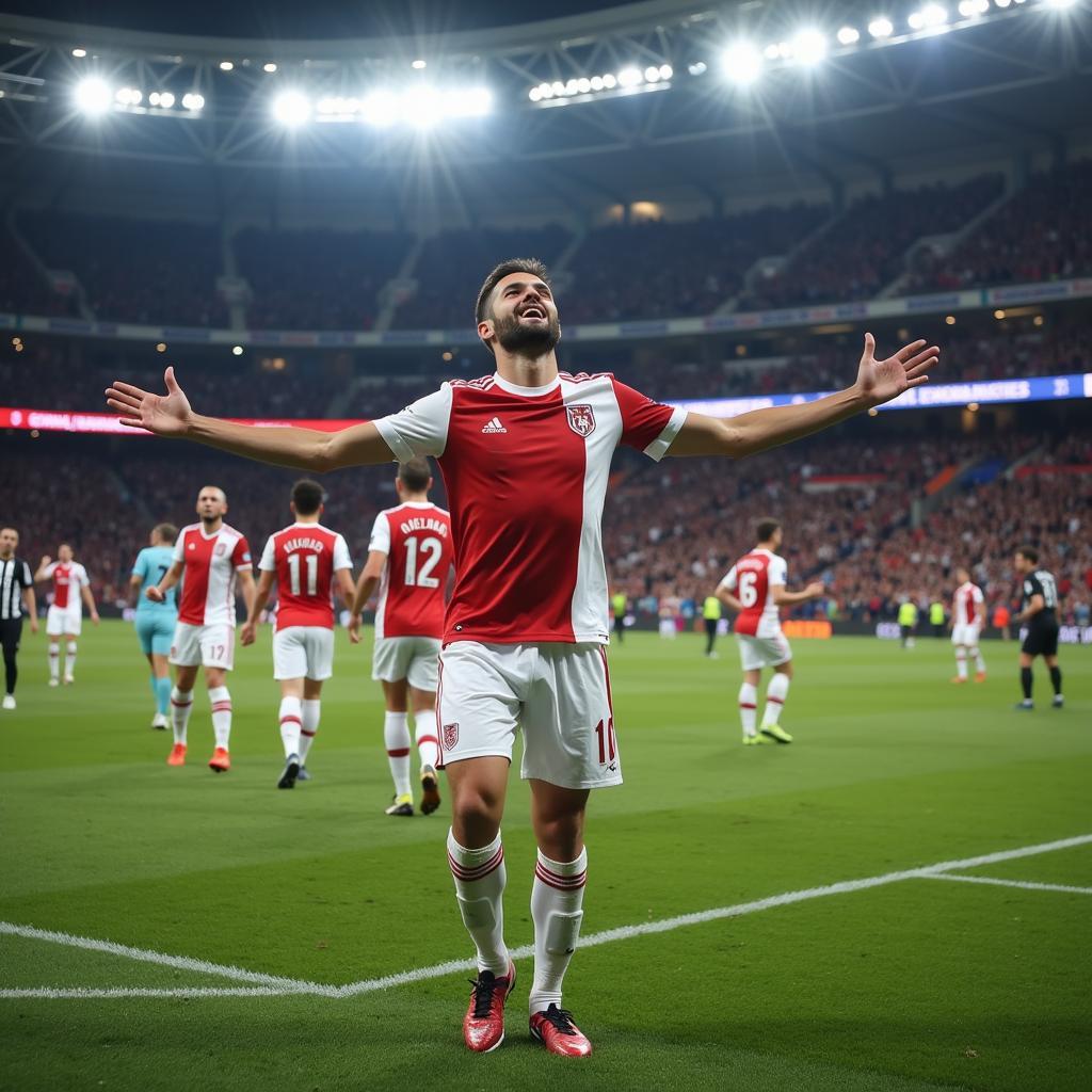 German Footballer Doctor Celebrating a Goal