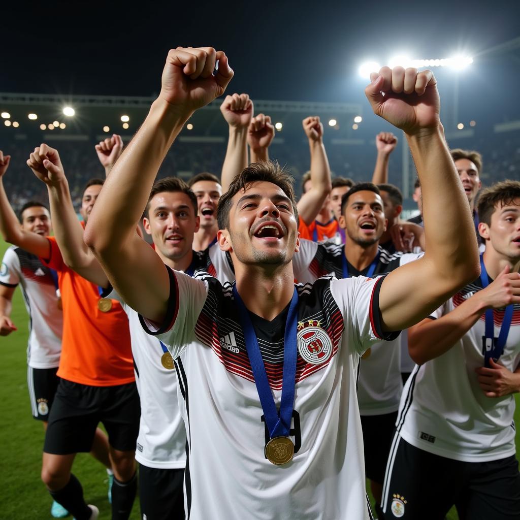 German national team celebrating a World Cup victory