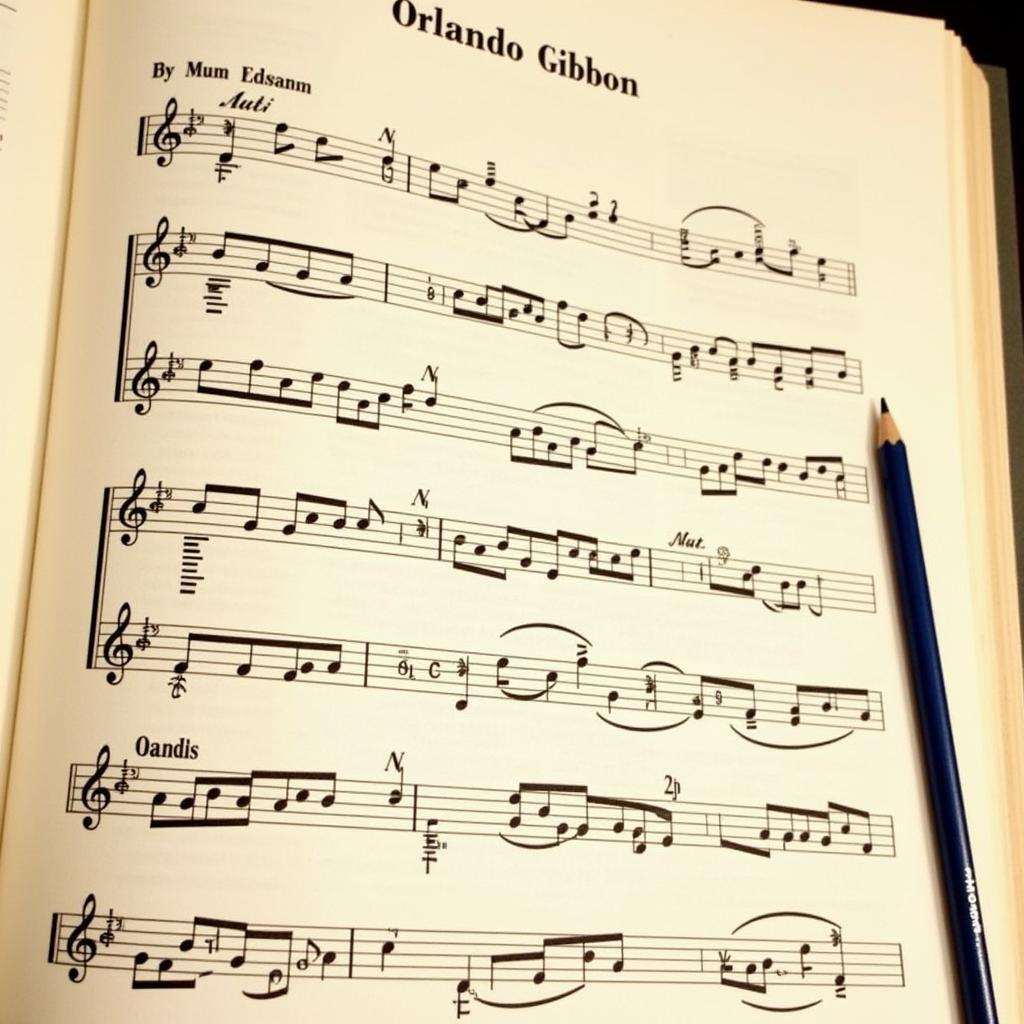 Sheet music example of Gibbons work