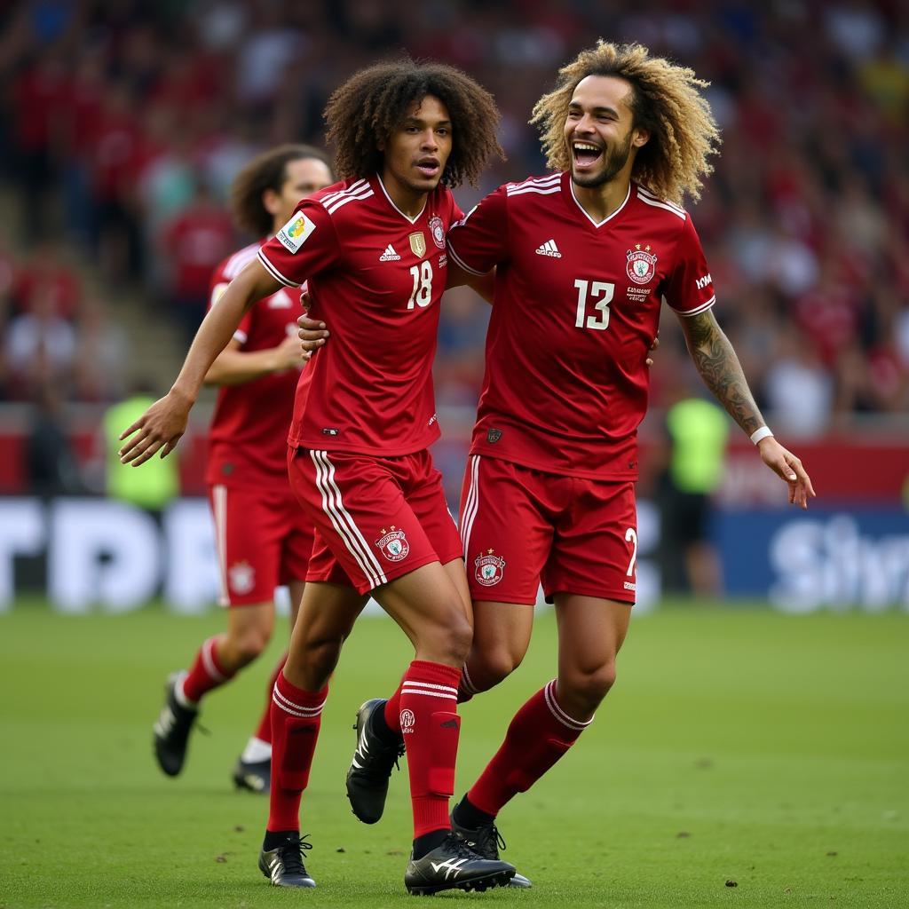 Guendouzi celebrating passionately with teammates