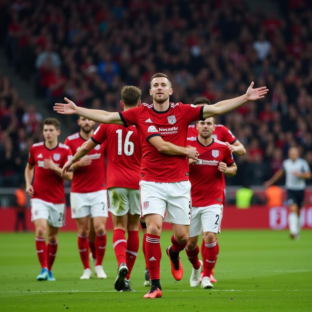 Haaland celebrates his fifth goal in the Champions League