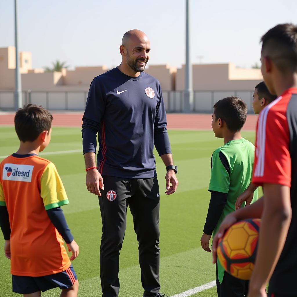 Haaland at a Youth Football Clinic in Abu Dhabi