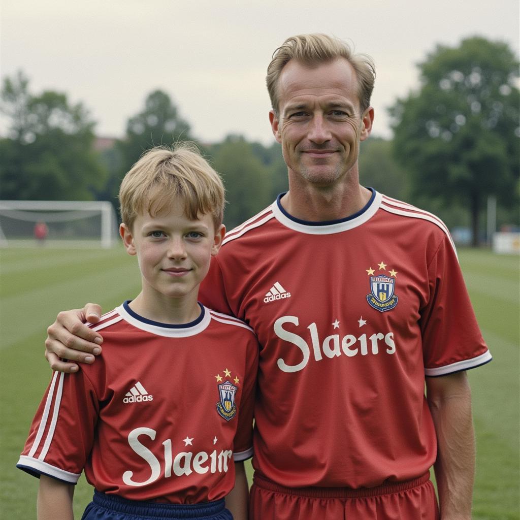 Erling Haaland with his father Alf-Inge Haaland