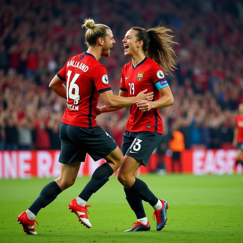 Haaland and Grealish Celebrating a Goal