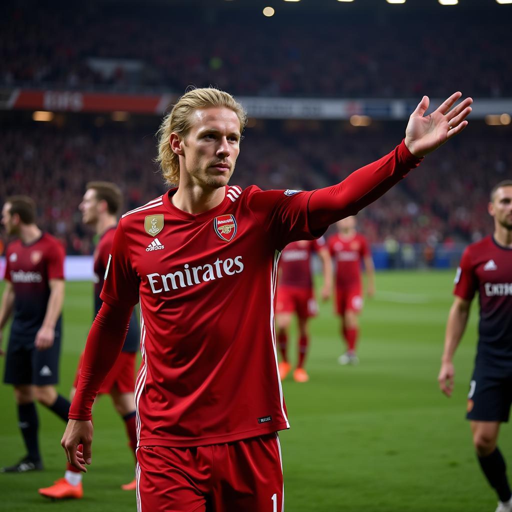 Haaland acknowledging the fans after a match