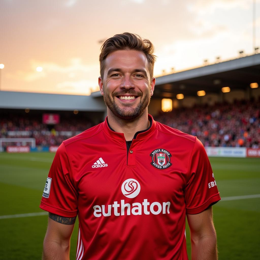 Haaland sporting the Ashton United kit