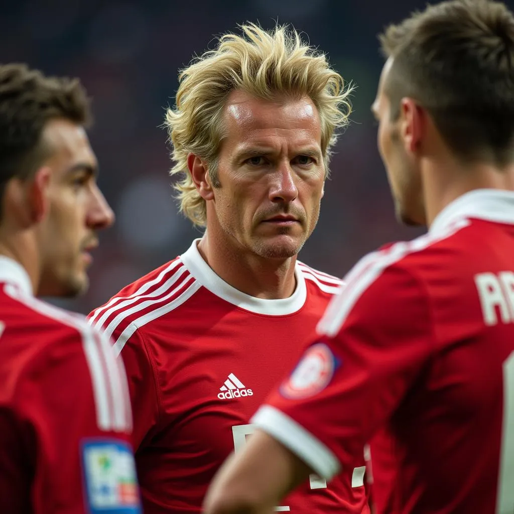 Haaland and Bayern players in a tense face-off