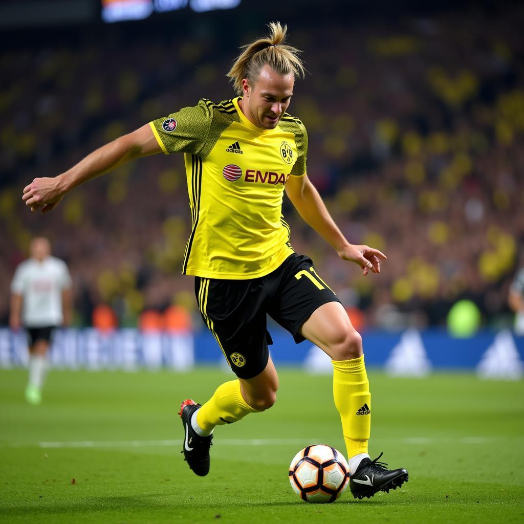 Haaland celebrating a goal against Bayern Munich