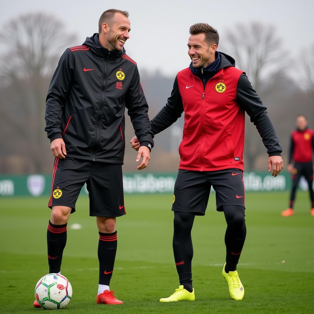 Haaland and Bellingham in training