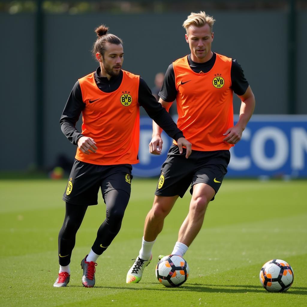 Haaland and Bellingham in training