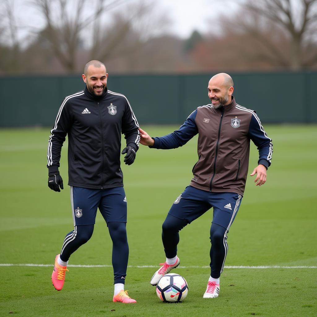 Haaland and Benzema train together