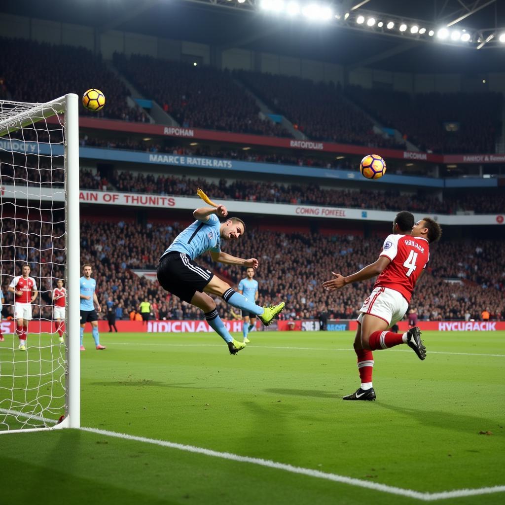 Erling Haaland scores a spectacular bicycle kick against Arsenal