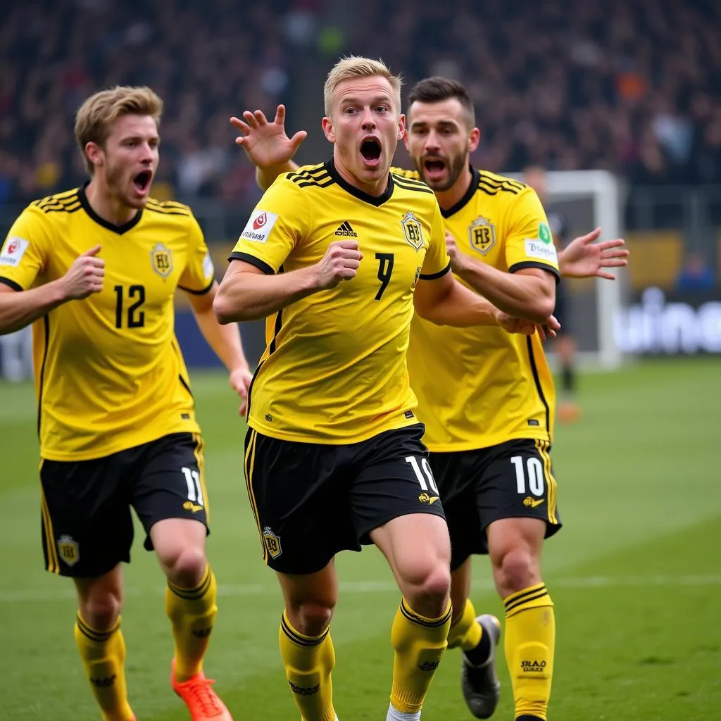 Erling Haaland celebrates a goal for Bodø/Glimt