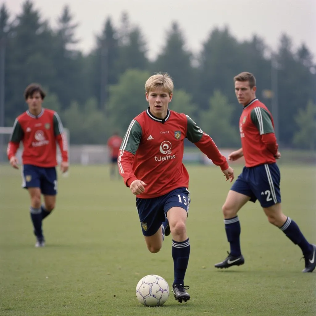 Erling Haaland training with Bodø/Glimt