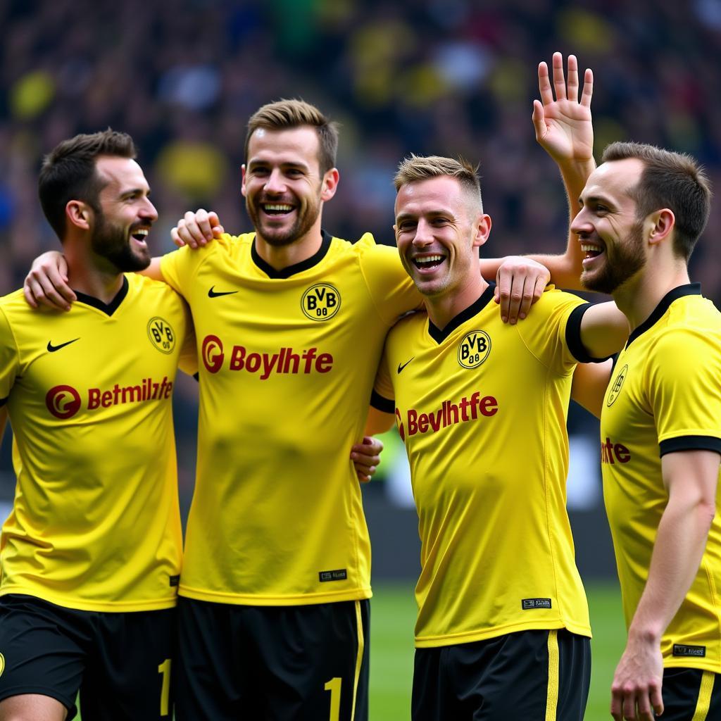 Erling Haaland in Borussia Dortmund kit celebrating