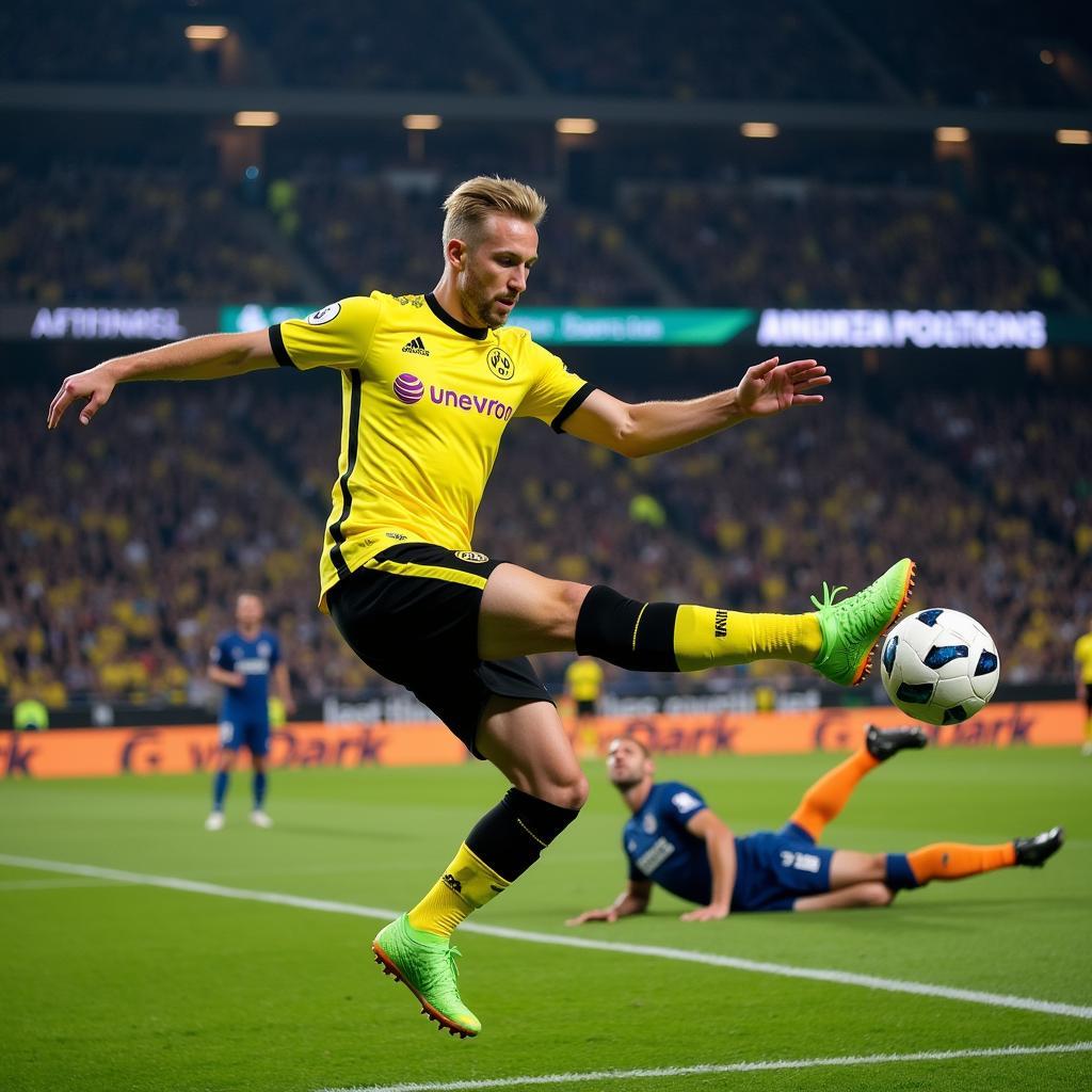 Haaland scores a Champions League goal for Borussia Dortmund