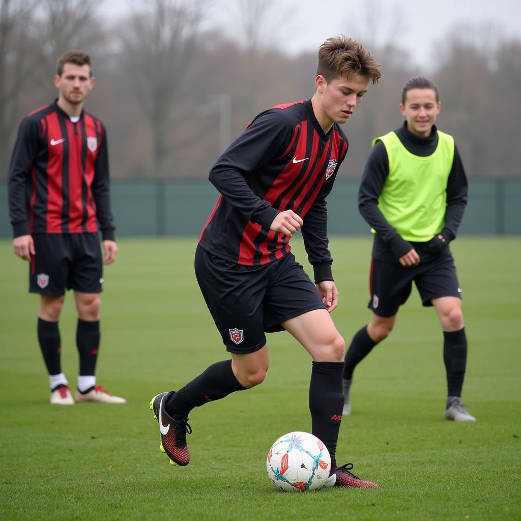 Haaland training with Bryne FK youth team