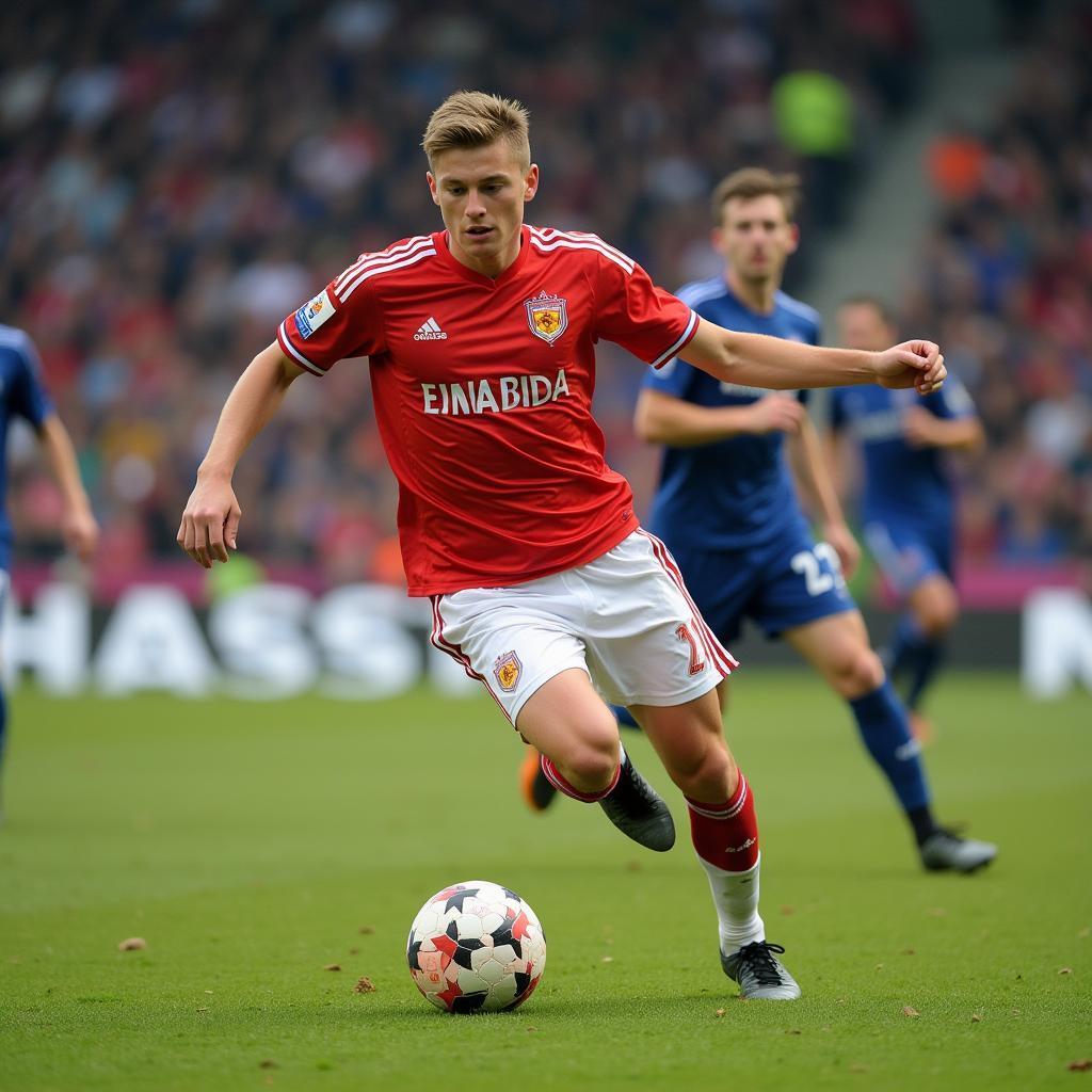 Erling Haaland playing for Bryne FK youth team