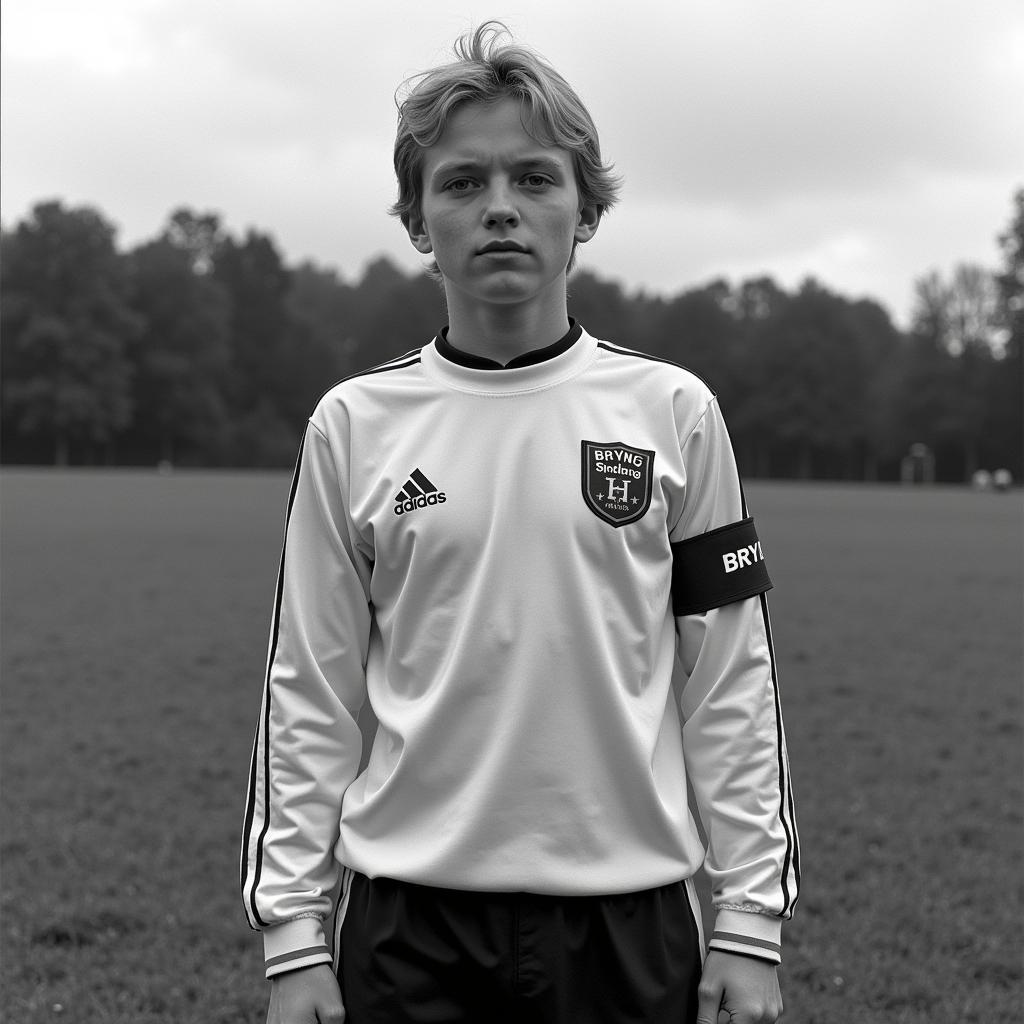 Erling Haaland in his Bryne youth team jersey