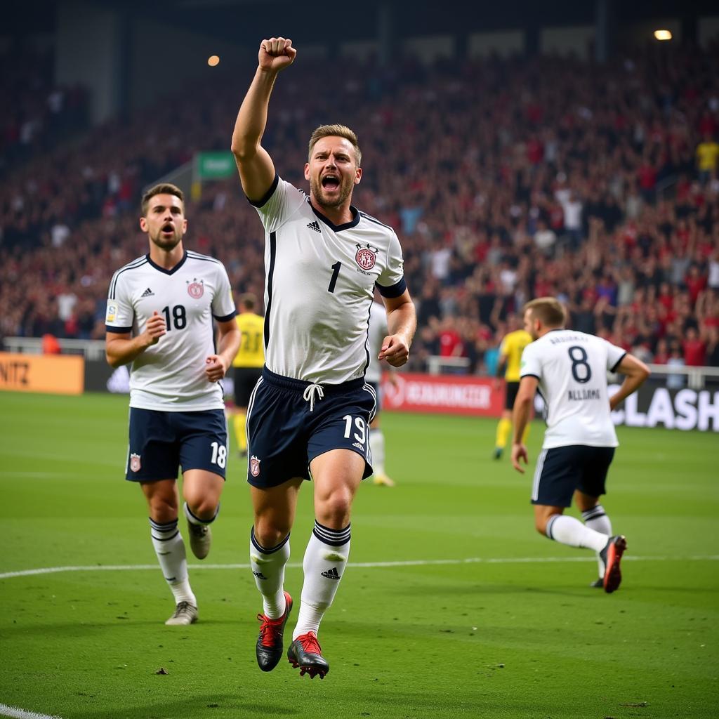 Erling Haaland celebrating a goal in the Bundesliga