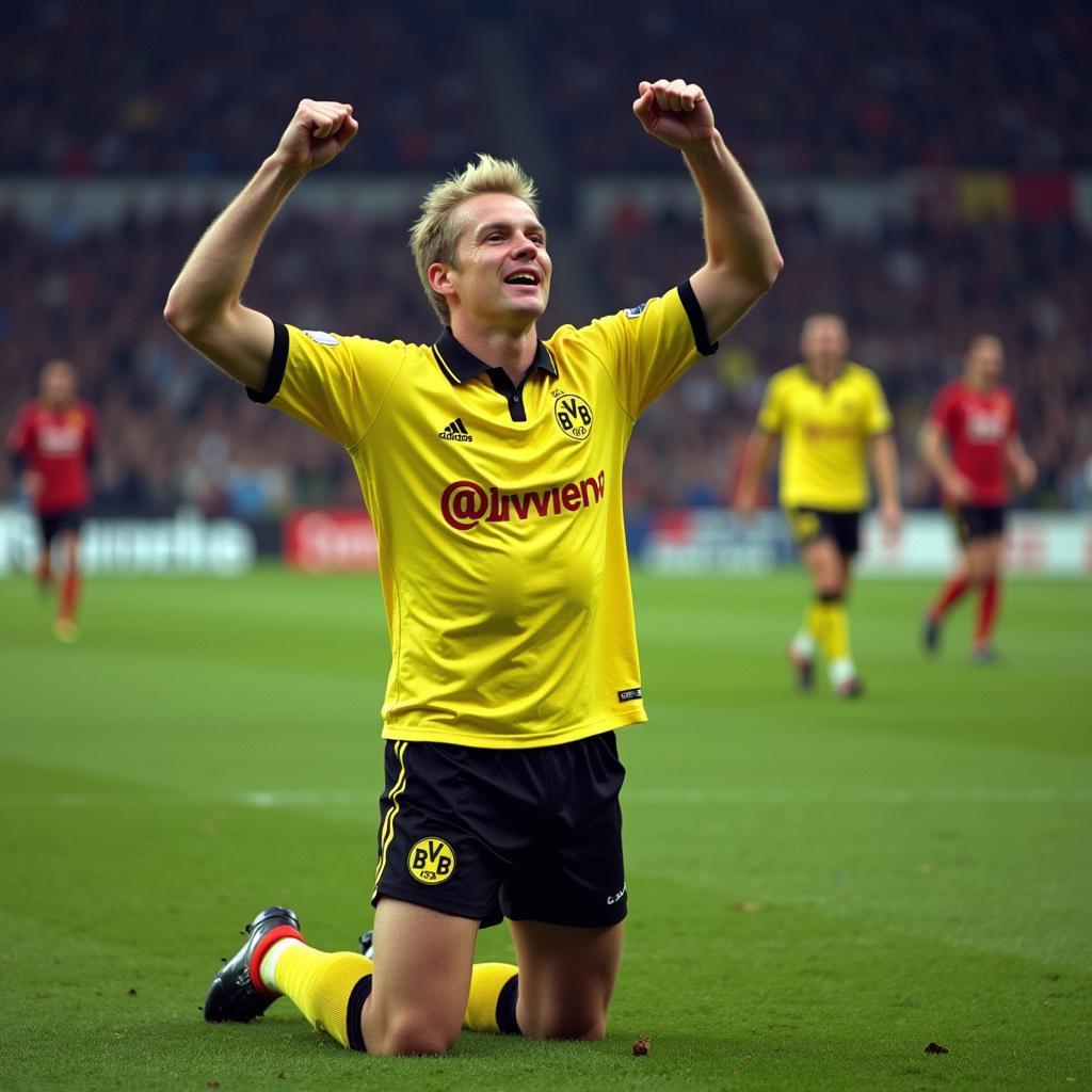 Haaland celebrates his debut hat-trick for Borussia Dortmund