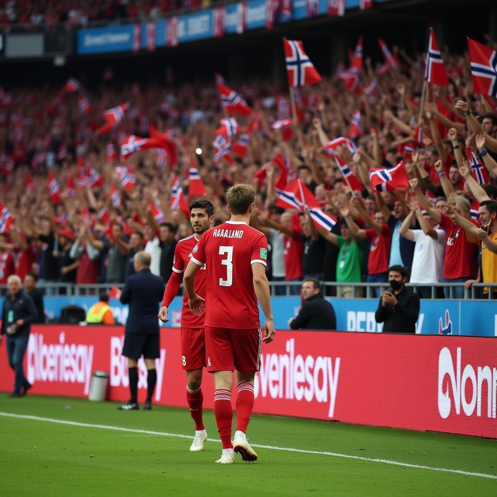 Haaland captains Norway during the Euro qualifiers.