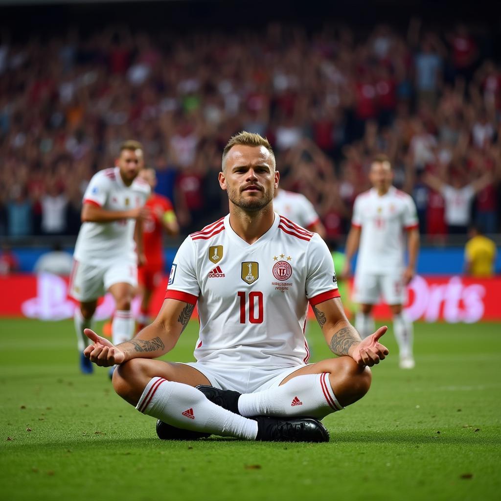 Haaland celebrating a goal