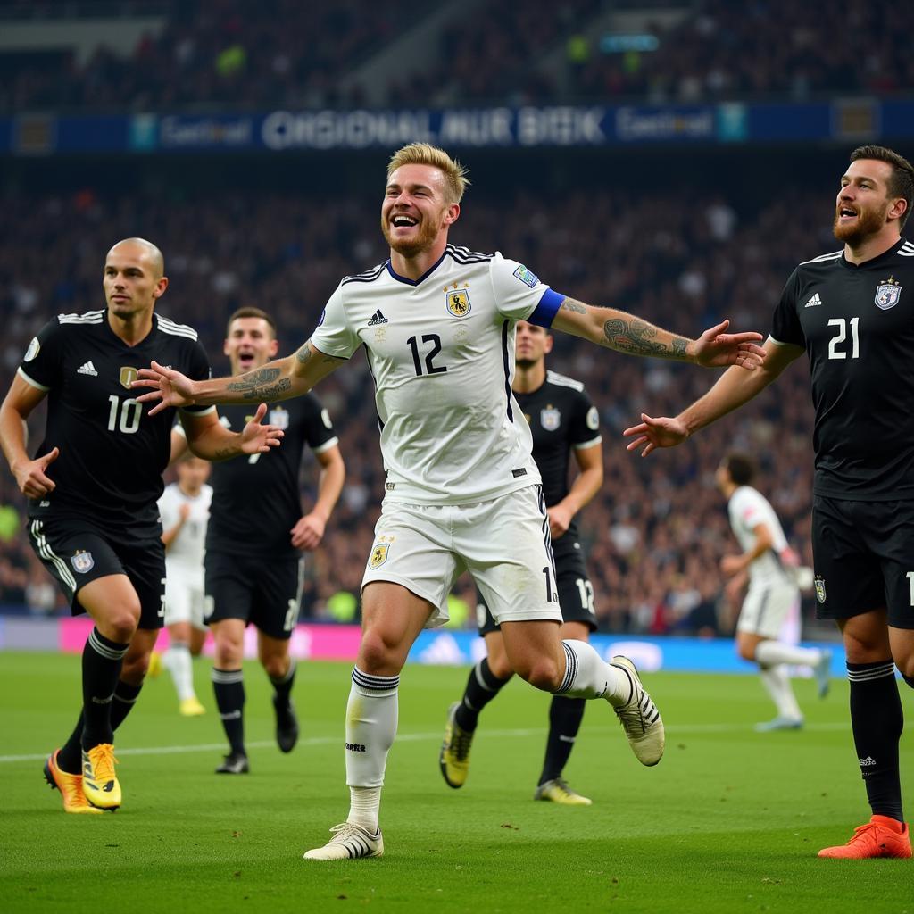 Erling Haaland celebrating a goal in the Champions League