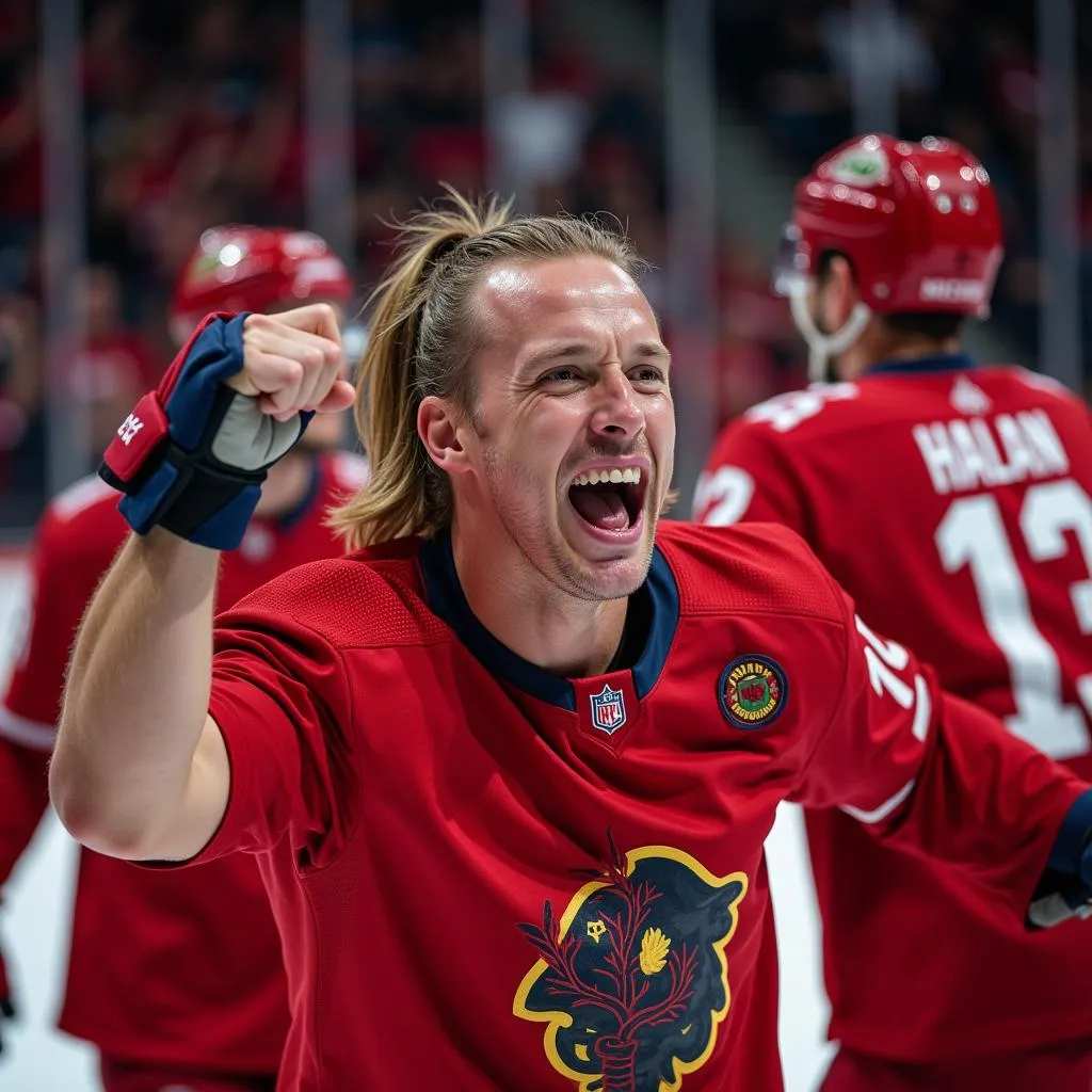 Haaland celebrating a goal