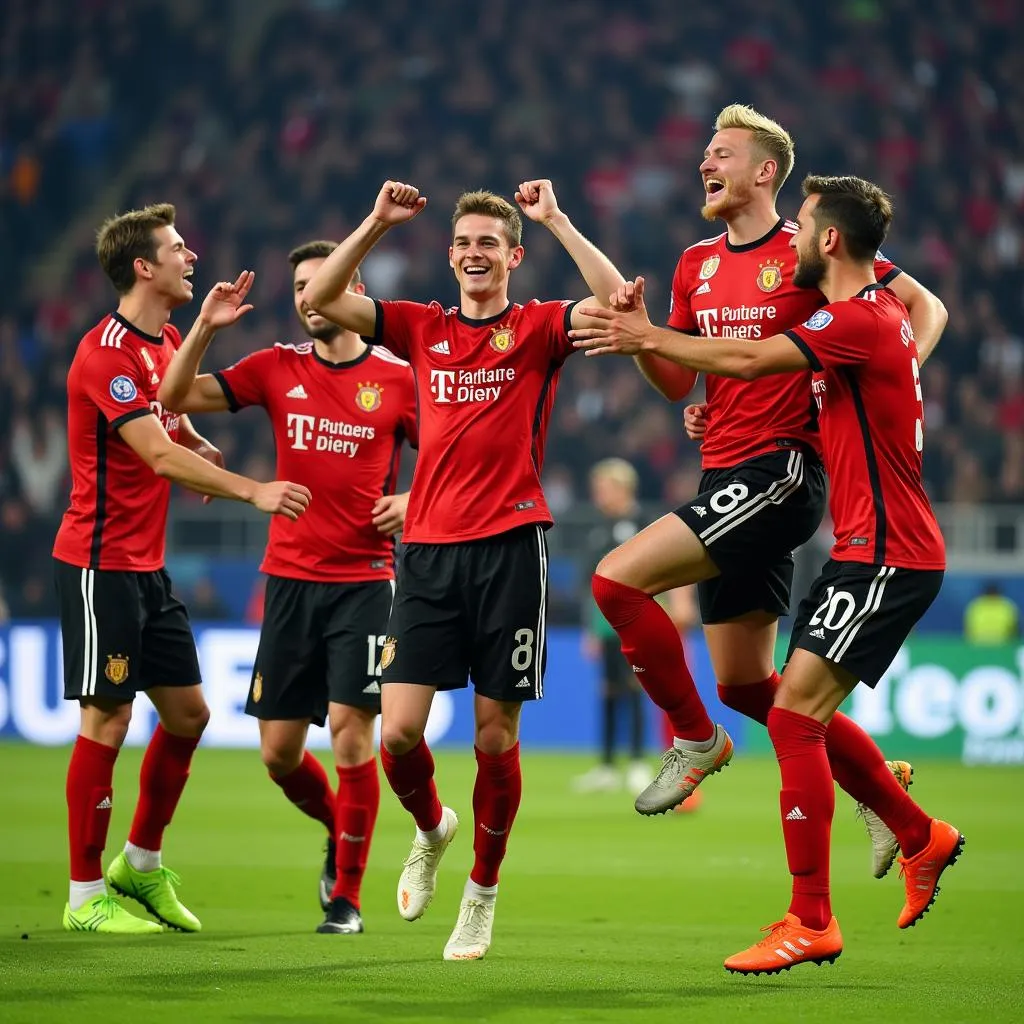 Erling Haaland Celebrates a Goal with Teammates