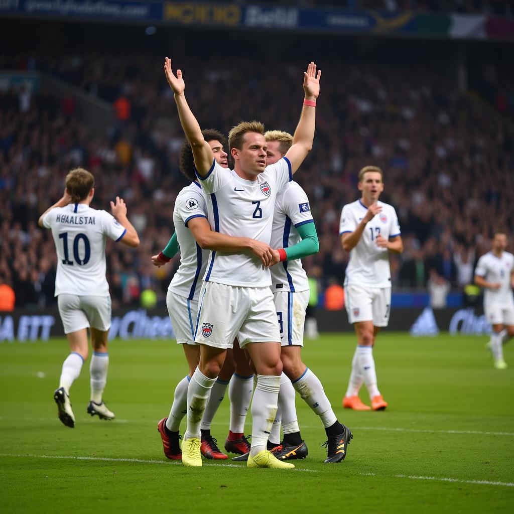 Erling Haaland celebrating a goal