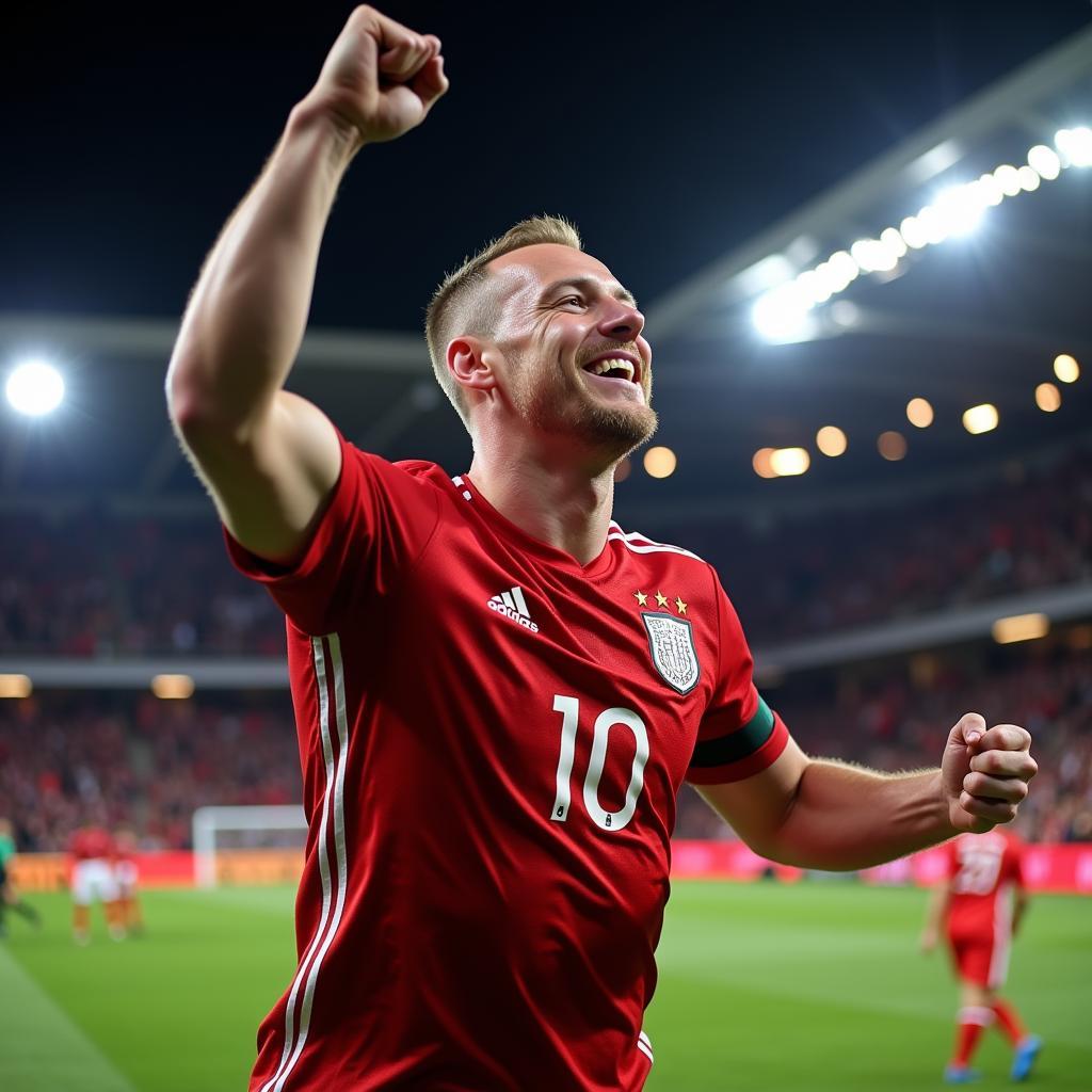 Haaland Celebrating a Goal for Norway