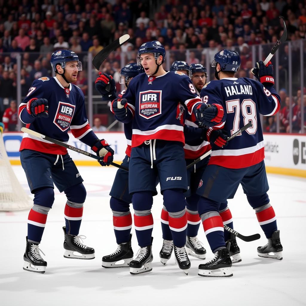 Haaland celebrating a goal