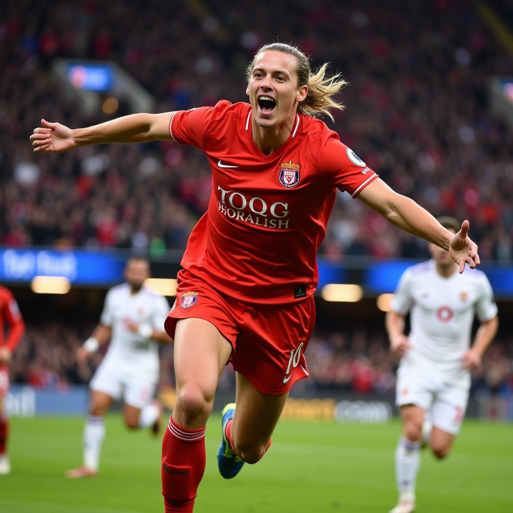 Haaland celebrating a goal for Borussia Dortmund