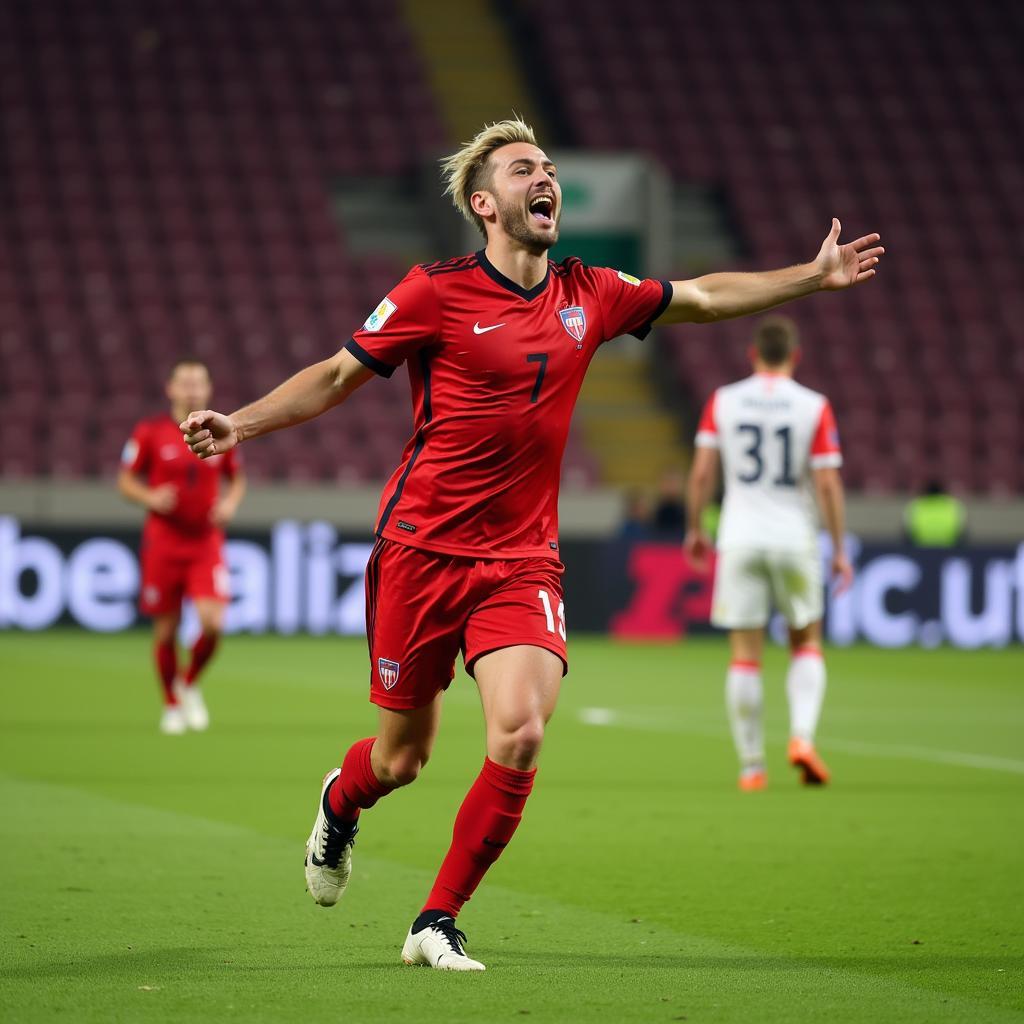 Haaland celebrating a goal