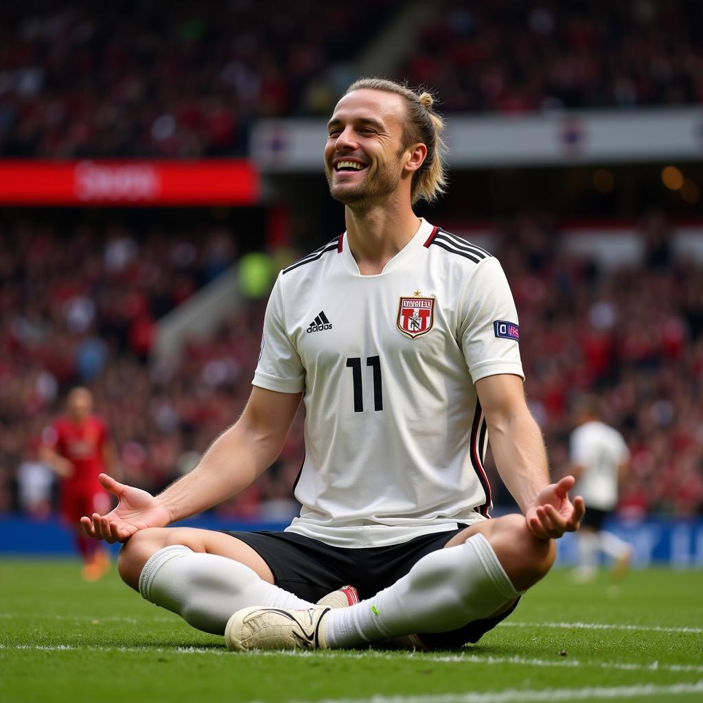 Erling Haaland celebrating a goal