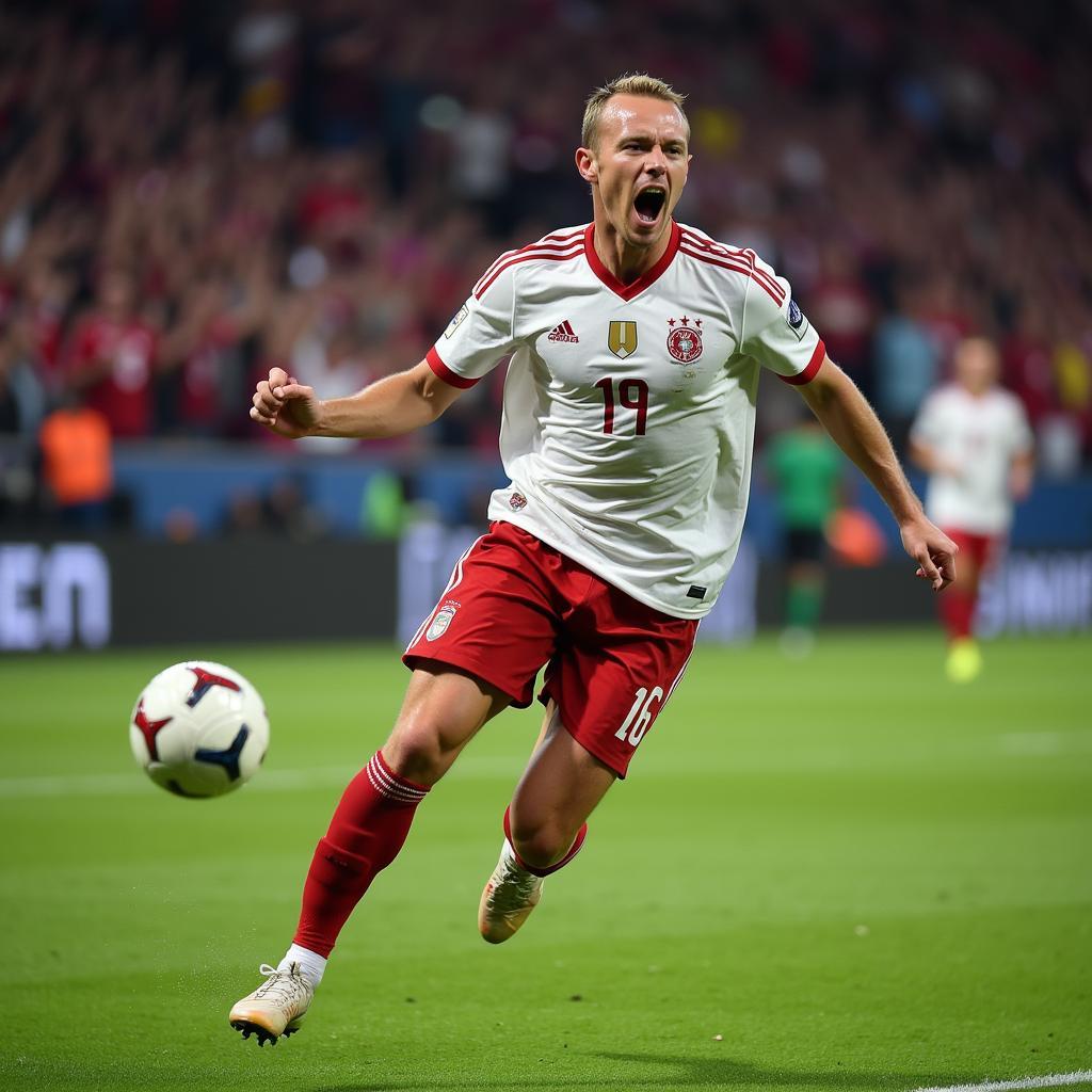 Erling Haaland celebrating a goal