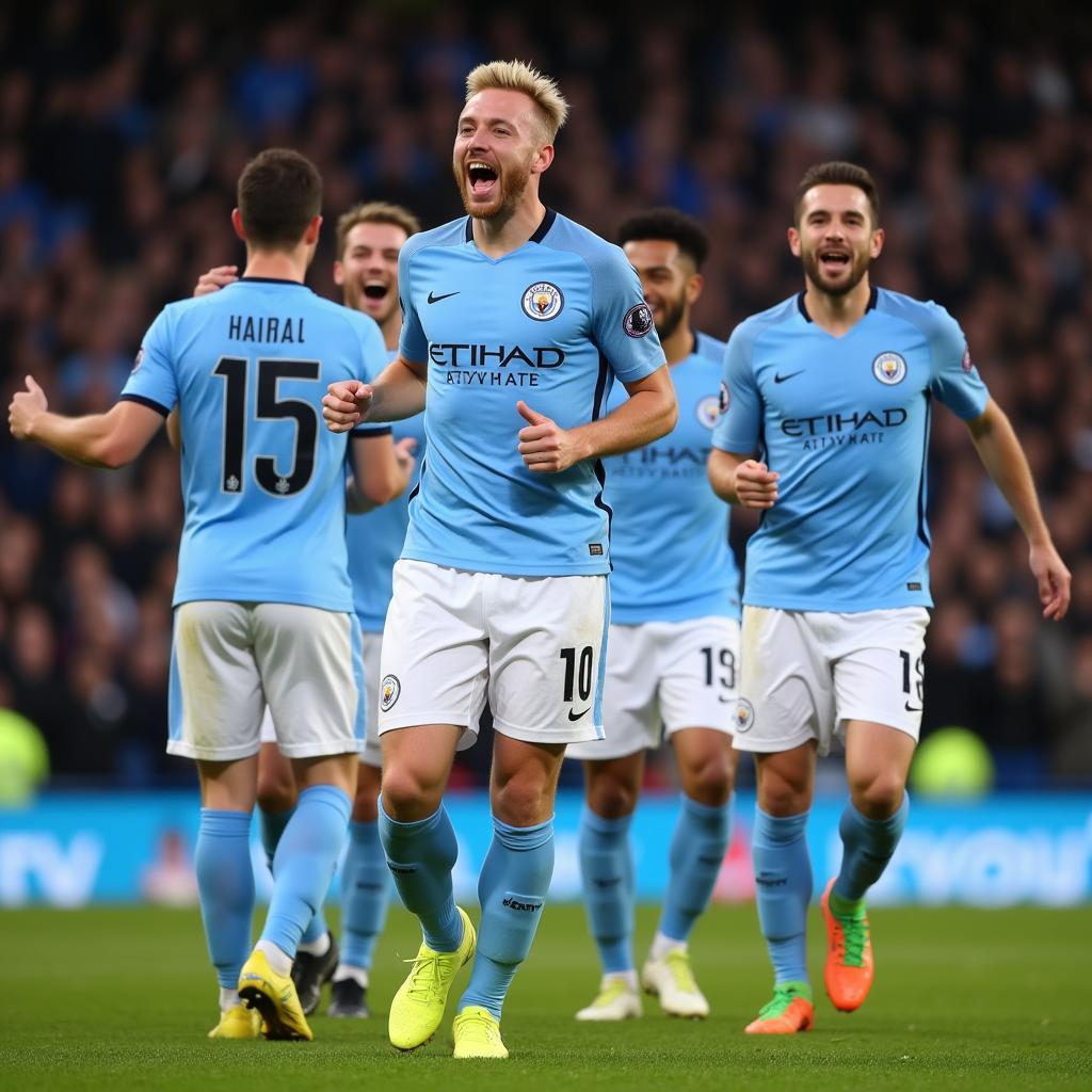 Erling Haaland celebrating a goal