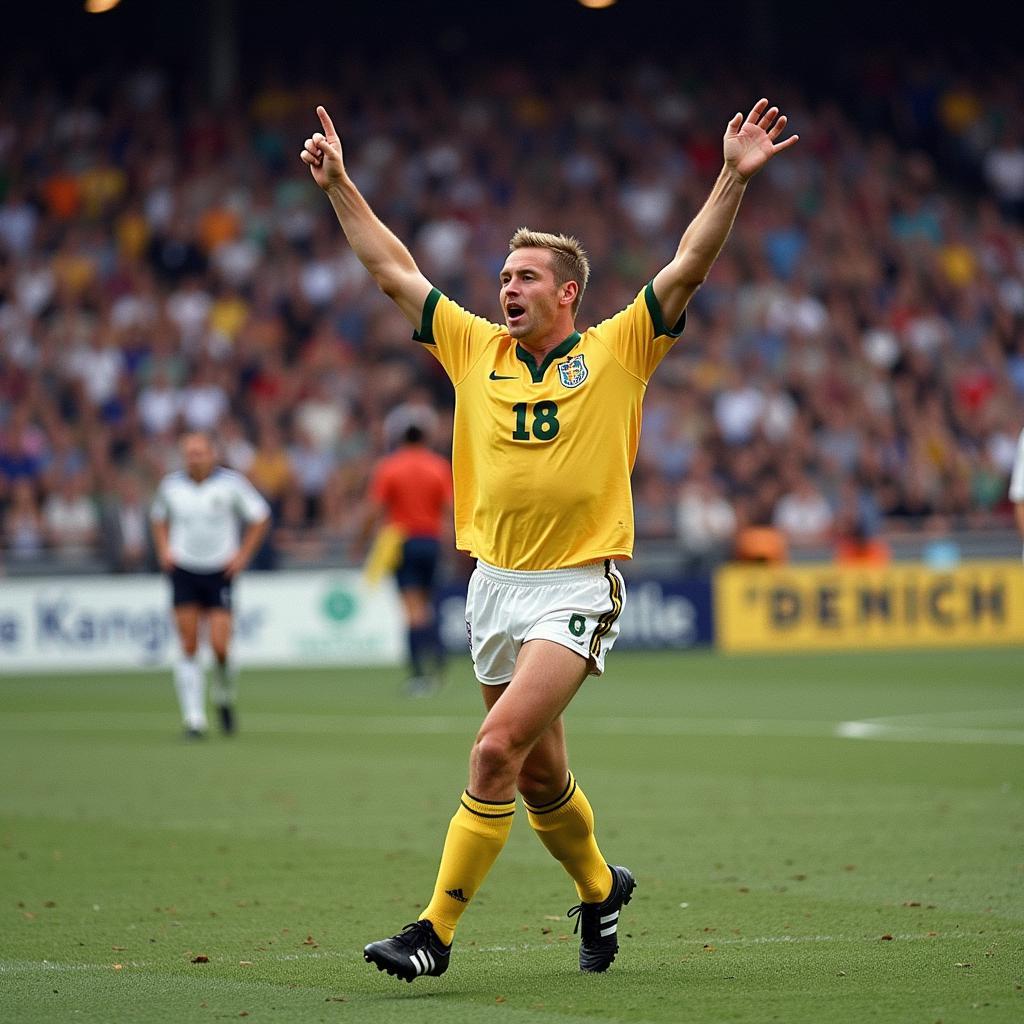 Erling Haaland celebrates a goal with his signature meditation pose