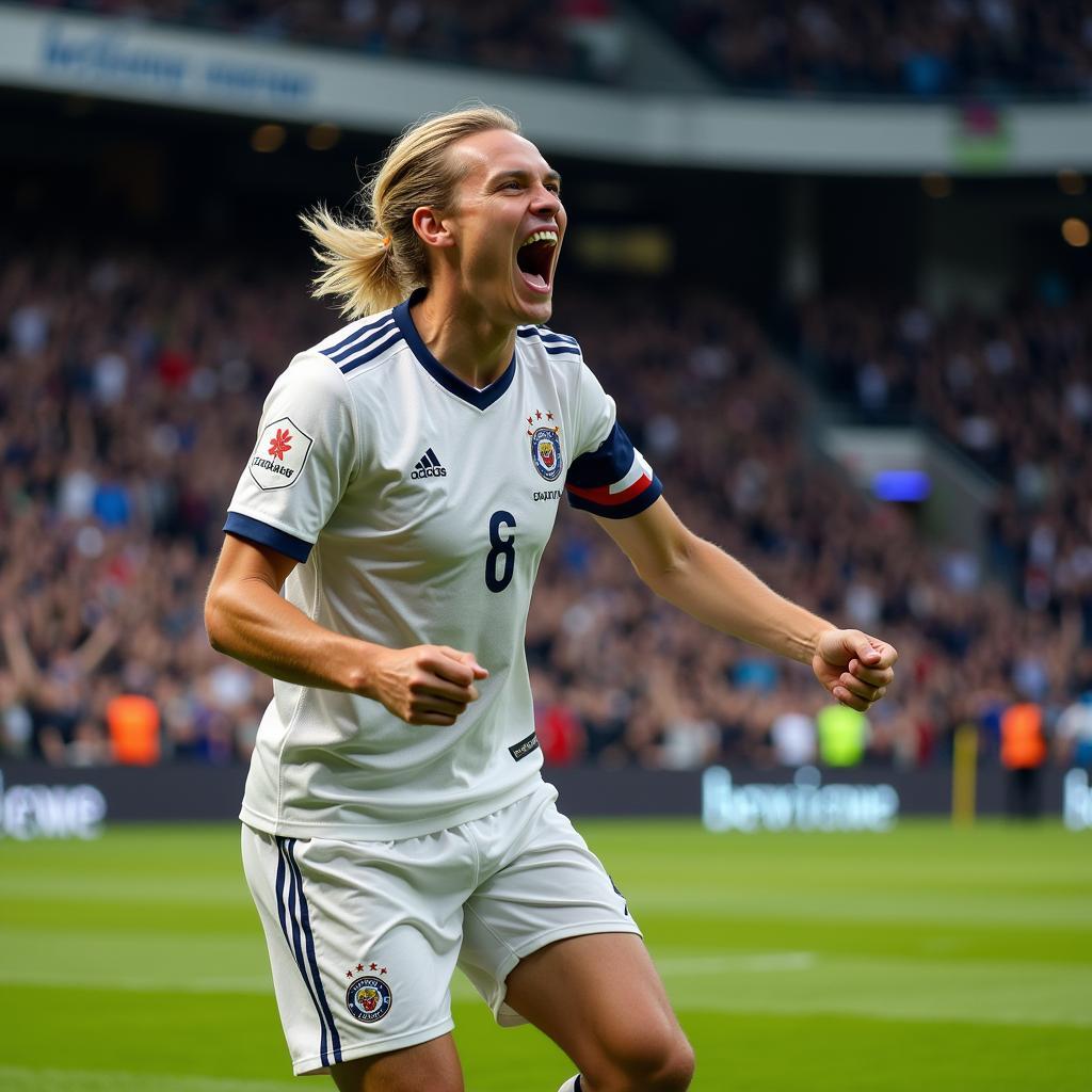 Erling Haaland celebrates a goal