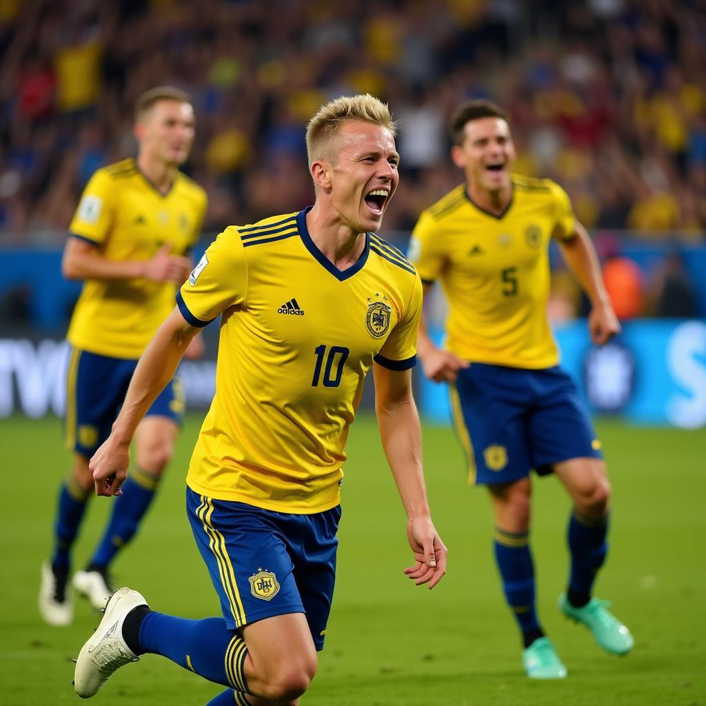 Erling Haaland celebrating a goal