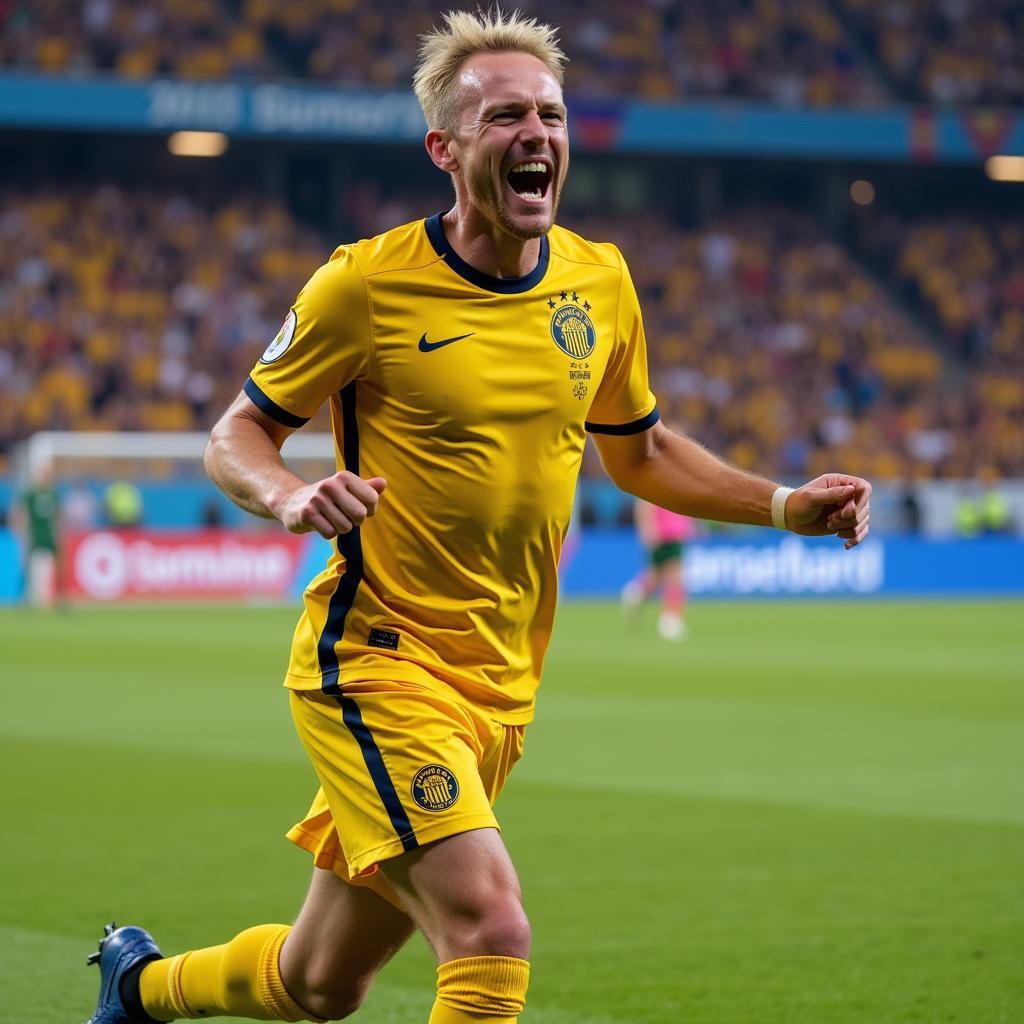 Erling Haaland celebrating a Goal