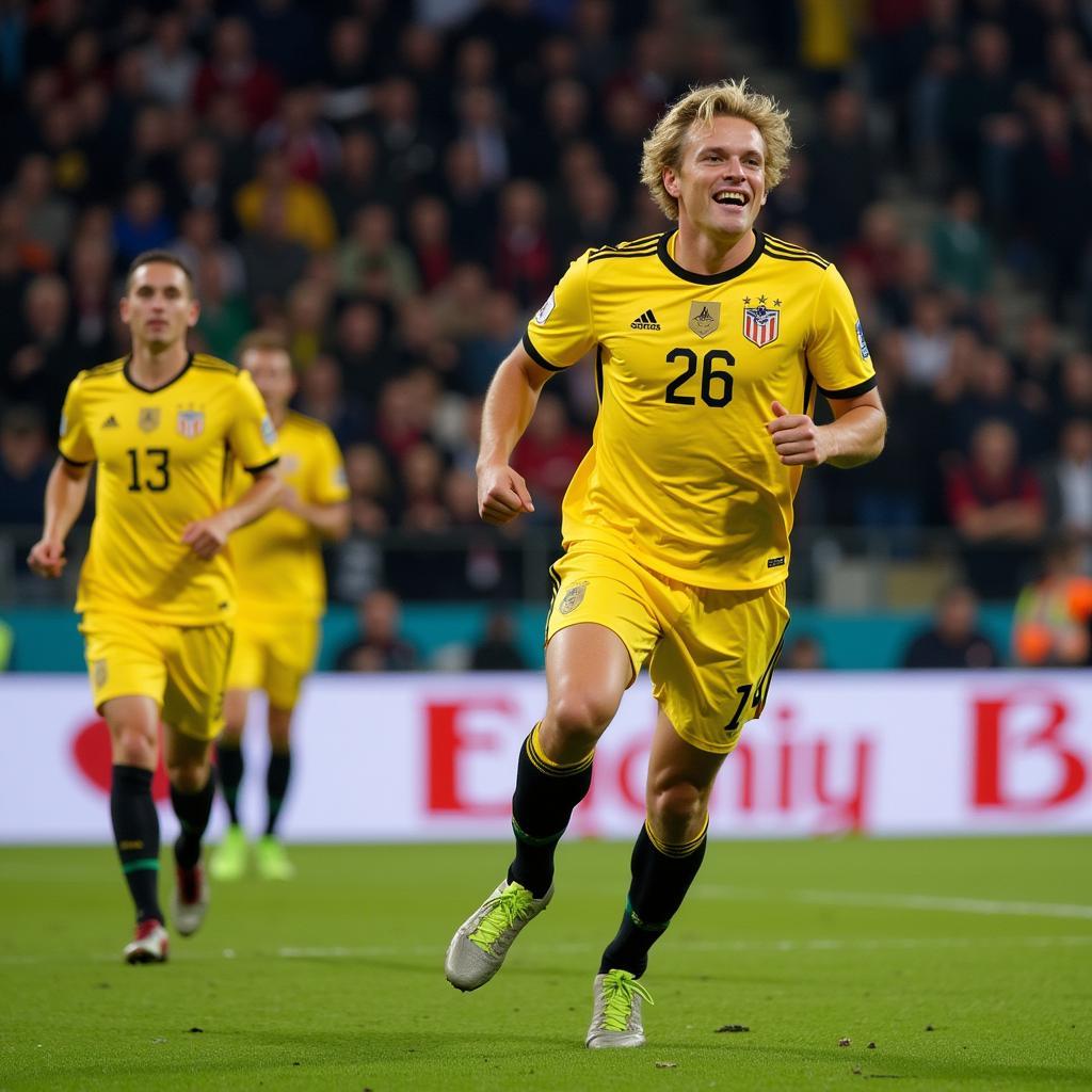 Erling Haaland celebrates a goal