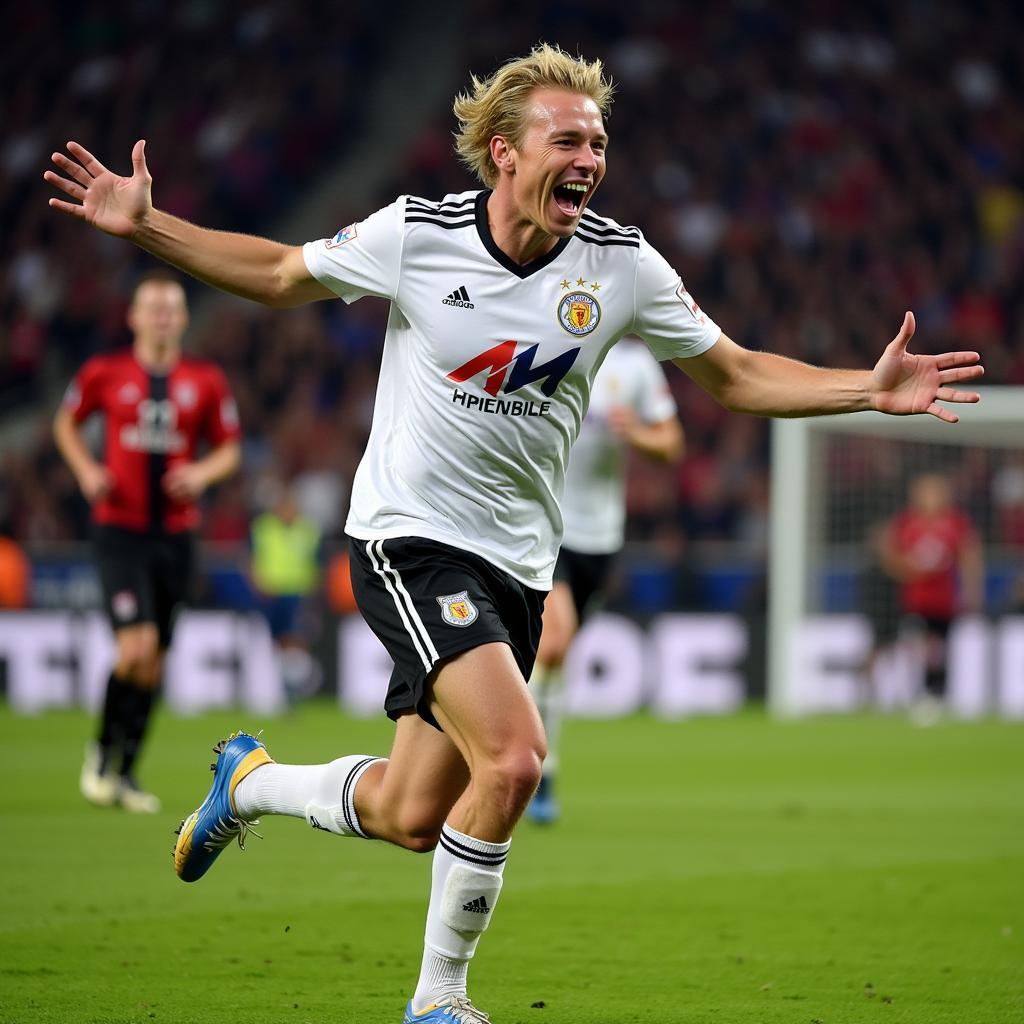 Erling Haaland celebrating a goal for his team