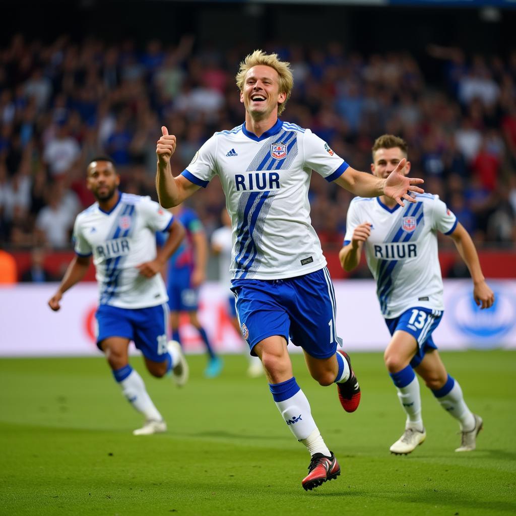 Erling Haaland celebrating a goal