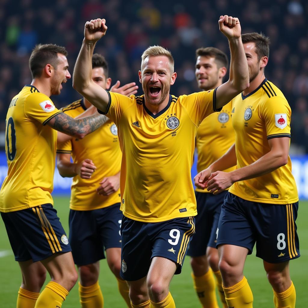 Erling Haaland celebrates a goal