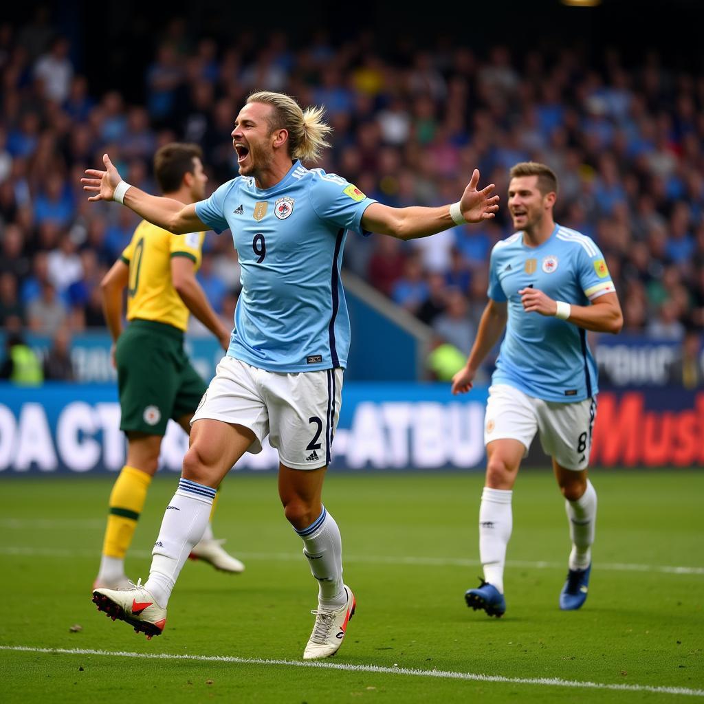 Erling Haaland celebrates a goal